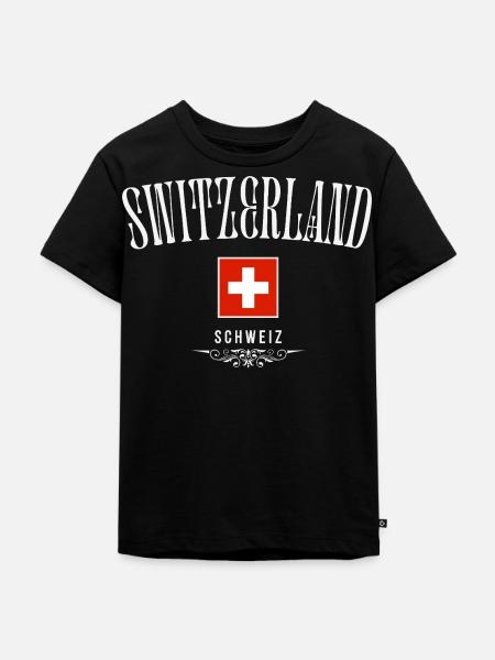 Flagge der Schweiz, Schweizer Stolz - Kinder Premium Bio T-Shirt - Schwarz
