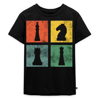 Chess Chess Pieces Chess Pieces Chess Players - Kids Premium Organic T-Shirt - black - Front - Mikhail (115cm)