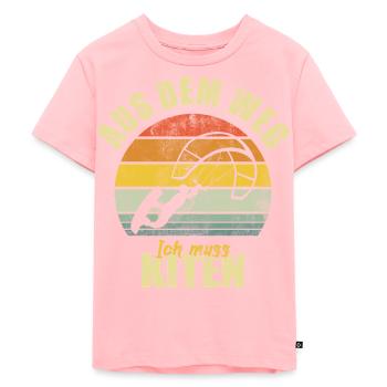 Kiting Kiter Surfing Surfer Retro - Kids Premium Organic T-Shirt - rose - Front - AI Model Kid Female (0cm)