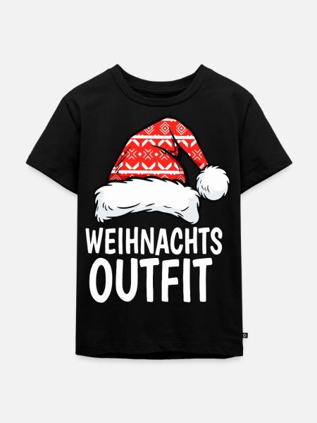 Weihnachtsmütze - Kinder Premium Bio T-Shirt - Schwarz