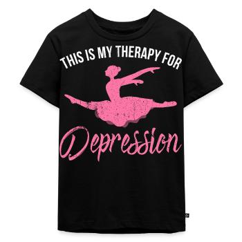 Tanztherapie gegen Depressionen Pink - Kinder Premium Bio T-Shirt - Schwarz - Vorne - Mikhail (115cm)