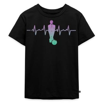 Tischfußball Herzschlag - Kinder Premium Bio T-Shirt - Schwarz - Vorne - Mikhail (115cm)