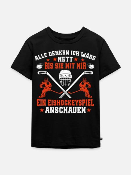 Eishockey eishockeyspieler - Kinder Premium Bio T-Shirt - Schwarz