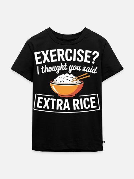 Humor-Schüssel: Extra-Reis Spruch - Kinder Premium Bio T-Shirt - Schwarz