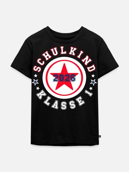 Schulkind 2026 - Einschulung - Klasse 1 - Kinder Premium Bio T-Shirt - Schwarz