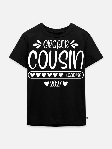 Großer Cousin 2027 loading - Kinder Premium Bio T-Shirt - Schwarz