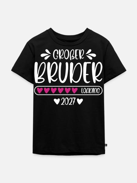 Großer Bruder 2027 loading - Kinder Premium Bio T-Shirt - Schwarz