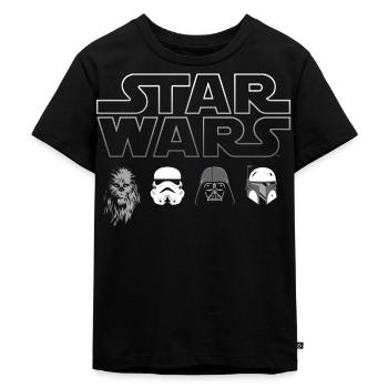 Star Wars Chewbacca, Vader & Co. Weiß - Kinder Premium Bio T-Shirt - Schwarz - Vorne - Mikhail (115cm)