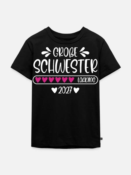 Große Schwester 2027 loading - Kinder Premium Bio T-Shirt - Schwarz