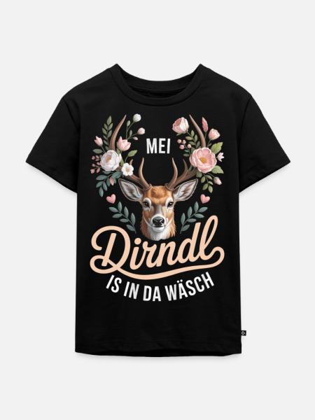 Mei Dirndl Is In Da Wäsch - Kinder Premium Bio T-Shirt - Schwarz