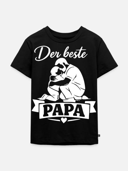 Der beste Papa Moment - Kinder Premium Bio T-Shirt - Schwarz