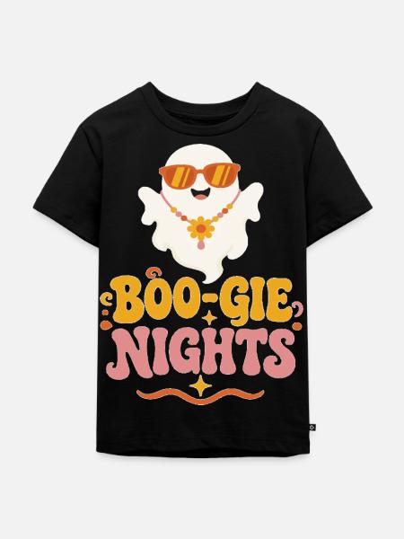 Boo-Gie Nights Retro-Geist - Kinder Premium Bio T-Shirt - Schwarz