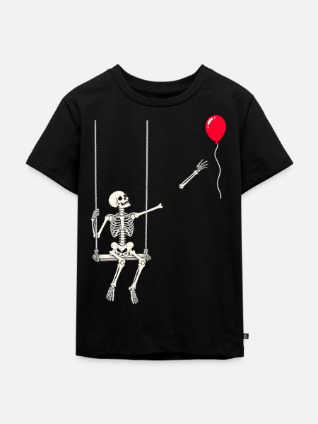 Rotes Ballonskelett - Kinder Premium Bio T-Shirt - Schwarz