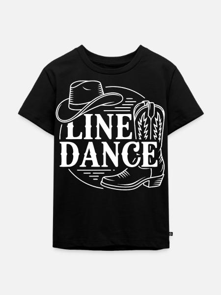 Line Dance Western Boots Hut - Kinder Premium Bio T-Shirt - Schwarz