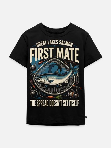 Great Lakes First Mate Salmon - Kinder Premium Bio T-Shirt - Schwarz