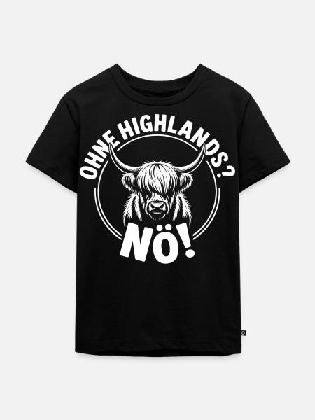 Highlandrinder Highlands - Kinder Premium Bio T-Shirt - Schwarz