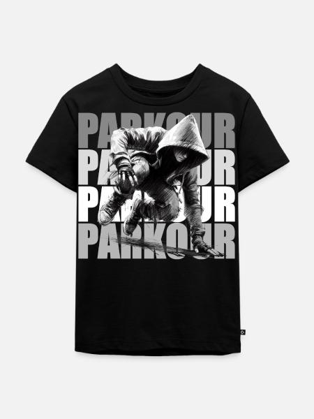 Parkour - Kinder Premium Bio T-Shirt - Schwarz