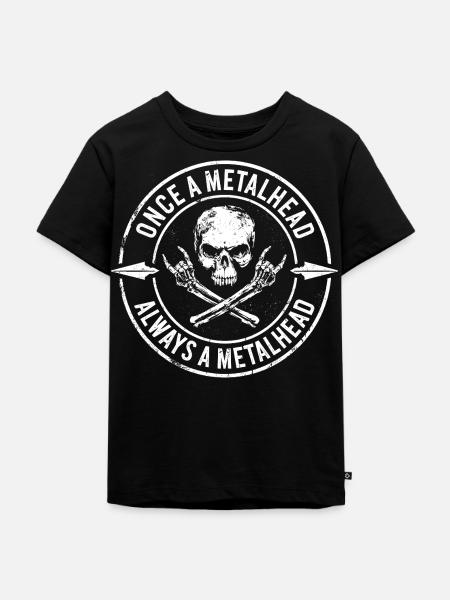 Once a metalhead - Kinder Premium Bio T-Shirt - Schwarz