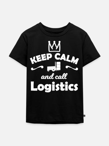 Keep Calm Logistik Spruch - Kinder Premium Bio T-Shirt - Schwarz