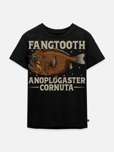 Tiefsee Monster - Fangzahnfisch - Kinder Premium Bio T-Shirt - Schwarz