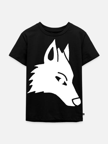Wolf's Head Manga (weiß) - Kinder Premium Bio T-Shirt - Schwarz