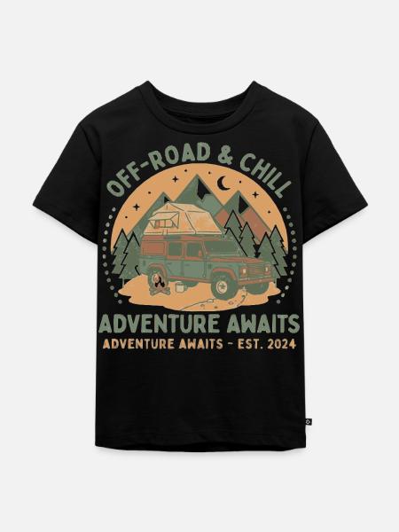Offroad & Chill Abenteuer SUV - Kinder Premium Bio T-Shirt - Schwarz