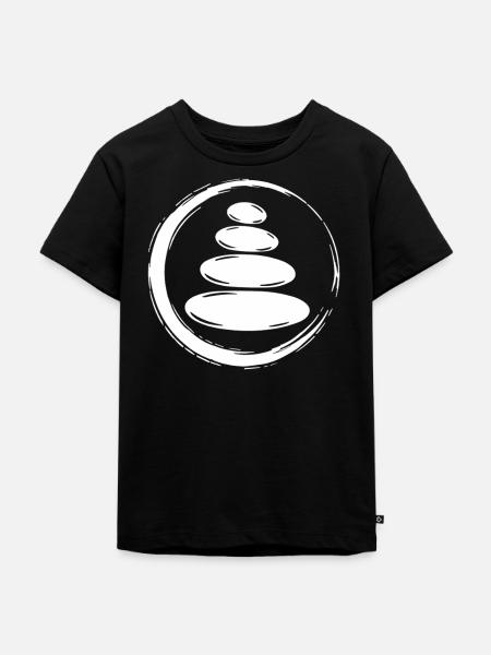 Zen Steine Balance - Kinder Premium Bio T-Shirt - Schwarz