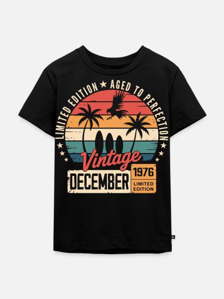 Limitierte Ausgabe Dezember 1976 - Kinder Premium Bio T-Shirt - Schwarz