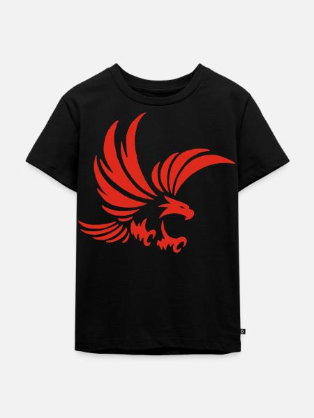 Roter Totemadler - Kinder Premium Bio T-Shirt - Schwarz