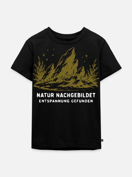 Natur Nachgebildet – Entspannung Gefunden - Kinder Premium Bio T-Shirt - Schwarz