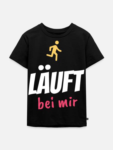 Läuft bei mir – Jugendsprache Spruch - Kinder Premium Bio T-Shirt - Schwarz