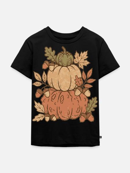 Herbst-Pumpkin-Komposition - Kinder Premium Bio T-Shirt - Schwarz