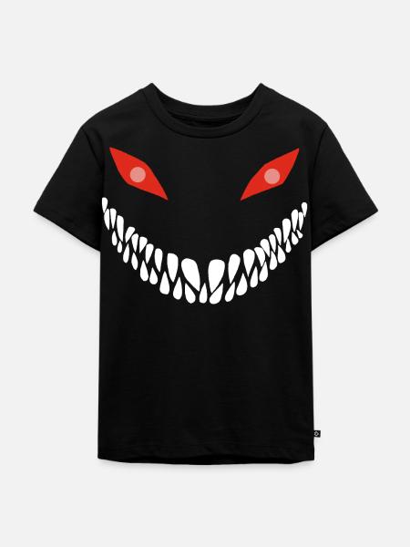 Fleischfressendes Lächeln - Kinder Premium Bio T-Shirt - Schwarz