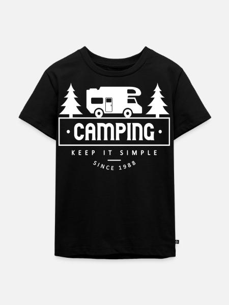 Camping Keep Simple - Kinder Premium Bio T-Shirt - Schwarz