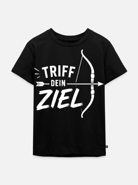 Triff Dein Ziel Bogenmotiv - Kinder Premium Bio T-Shirt - Schwarz