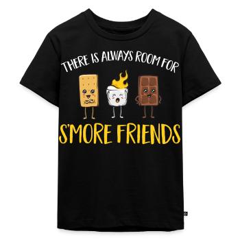 S'more Lagerfeuer Marshmallow Camping - Kinder Premium Bio T-Shirt - Schwarz - Vorne - Mikhail (115cm)