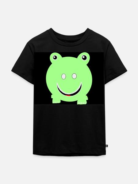 Runder Frosch - Kinder Premium Bio T-Shirt - Schwarz