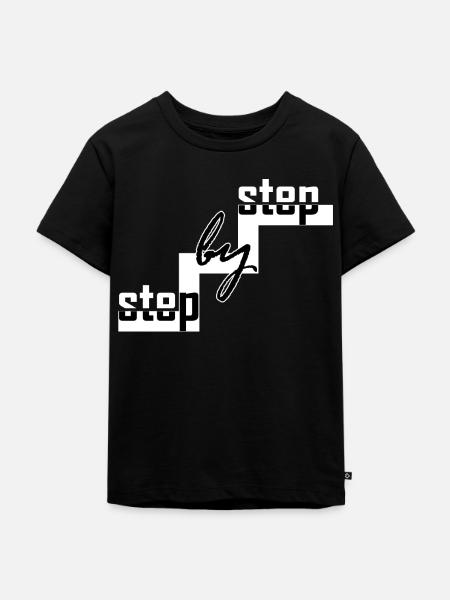Step by step - Kinder Premium Bio T-Shirt - Schwarz