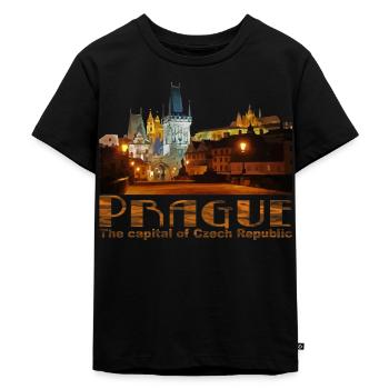Prag Die Hauptstadt der Tschechischen Republik - Kinder Premium Bio T-Shirt - Schwarz - Vorne - Mikhail (115cm)