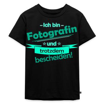 photographer - Kids Premium Organic T-Shirt - black - Front - Mikhail (115cm)