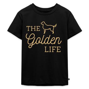 Golden retriever - Kids Premium Organic T-Shirt - black - Front - Mikhail (115cm)