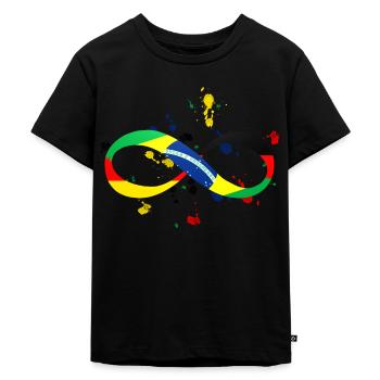 Unendlich Brasil Deutschland - Kinder Premium Bio T-Shirt - Schwarz - Vorne - Mikhail (115cm)