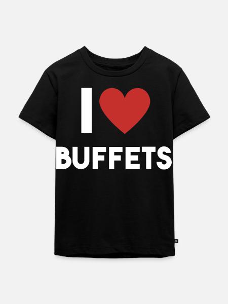 I Love Buffets mit Herz - Kinder Premium Bio T-Shirt - Schwarz
