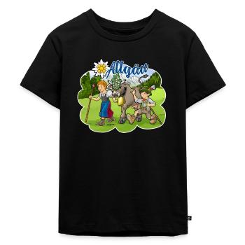 Allgäu - Kinder Premium Bio T-Shirt - Schwarz - Vorne - Mikhail (115cm)