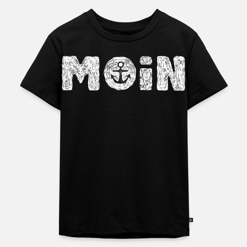 moin. weiß - Kinder Premium Bio T-Shirt - Schwarz