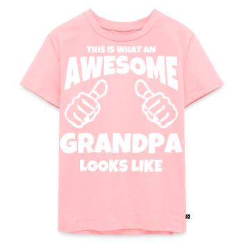 So sieht ein super GRANDPA Grossvater aus Geschenk - Kinder Premium Bio T-Shirt - Rosa - Vorne - AI Model Kid Female (0cm)