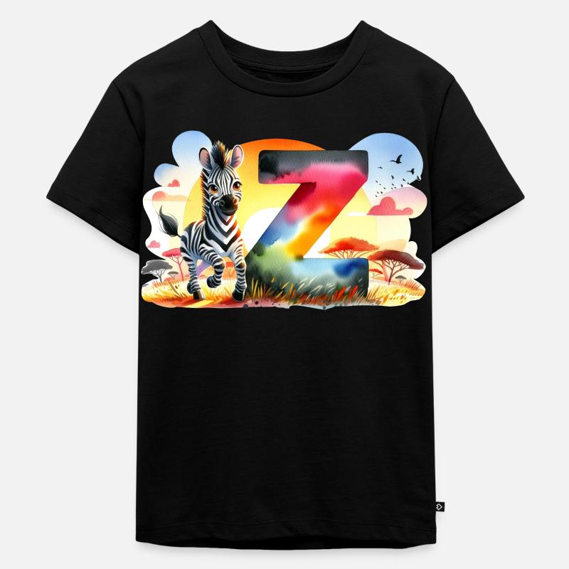 Z comme Zèbre Savane - T-shirt Premium bio Enfant - noir