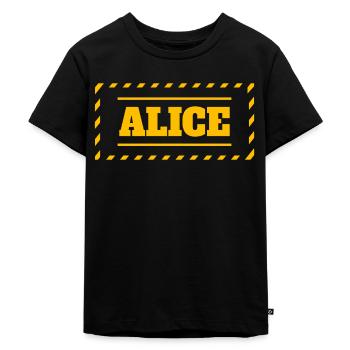 Alice Motto Saying Woman First Name - Kids Premium Organic T-Shirt - black - Front - Mikhail (115cm)