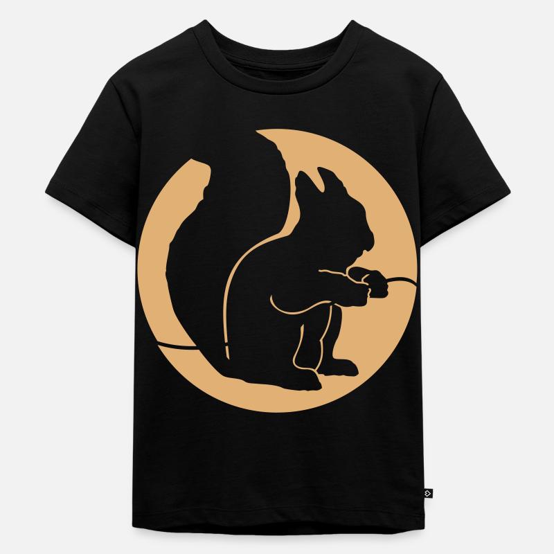 Wildtiere: das Eichhoernchen - T-shirt Premium bio Enfant - noir