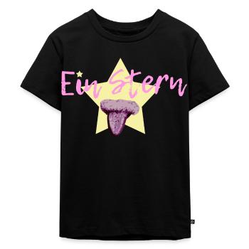 Ein Stern in violett - Kinder Premium Bio T-Shirt - Schwarz - Vorne - Mikhail (115cm)